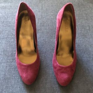 Ralph Lauren red suede heels